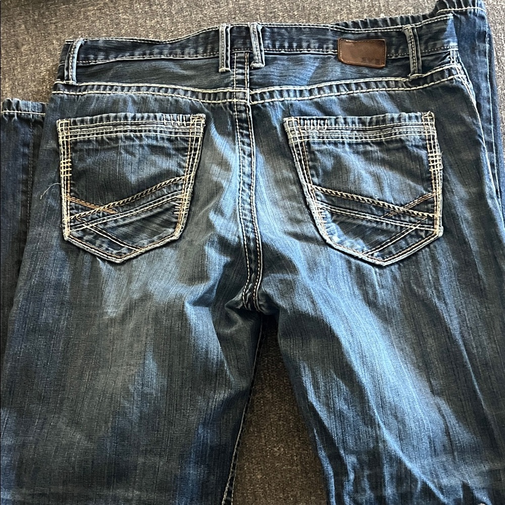 BKE Men's Boot Cut Jeans - Dark Blue